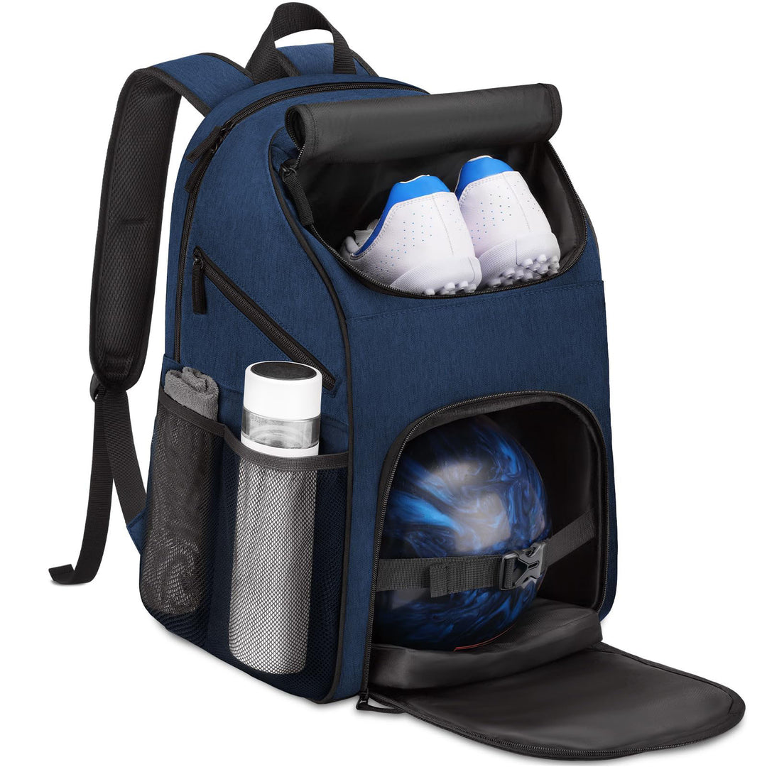 Unisex sporty ryggsekk med spesielle rom for sko og bowlingball Skanto