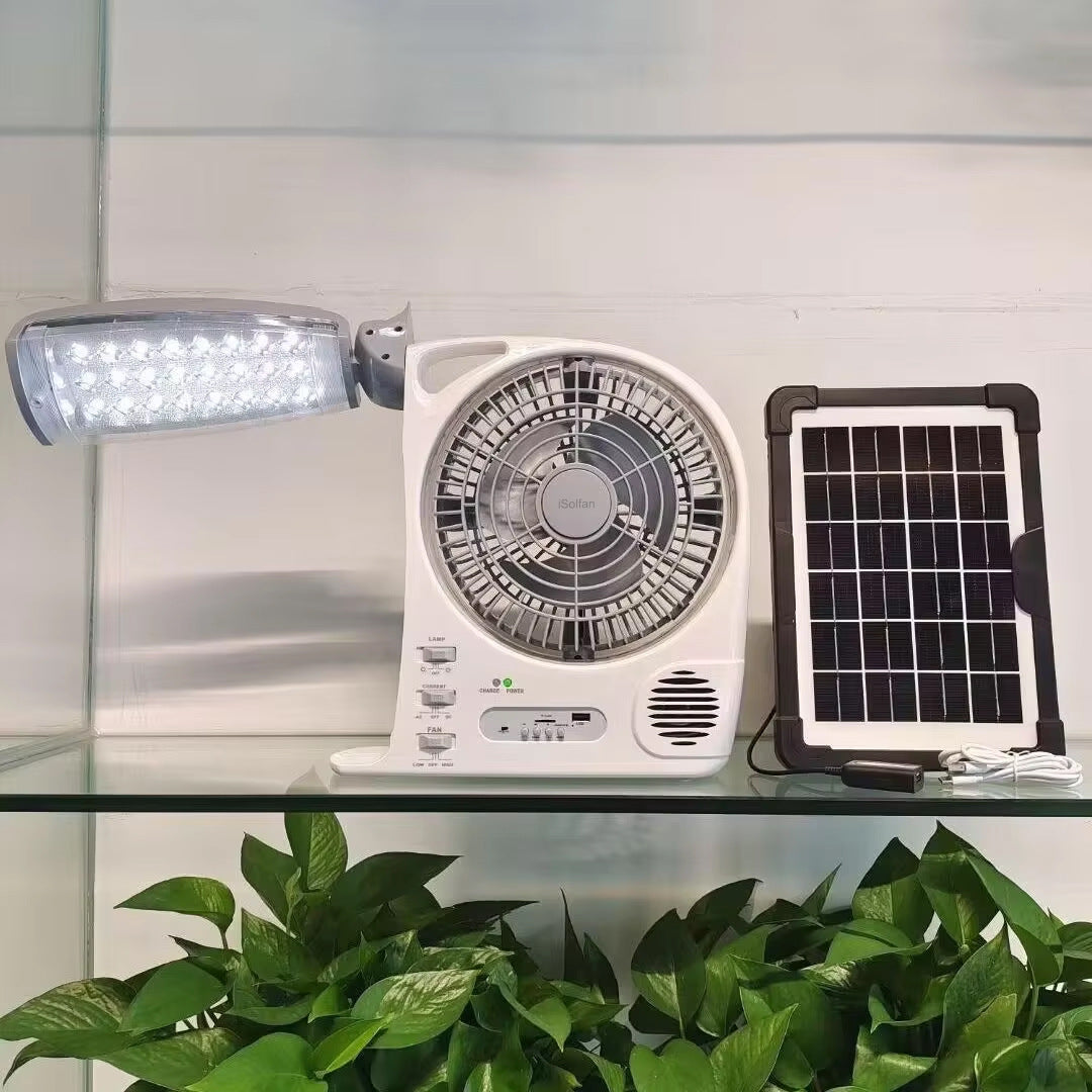 Dame bærbar solfanger vifte med integrert LED-belysning Skanto