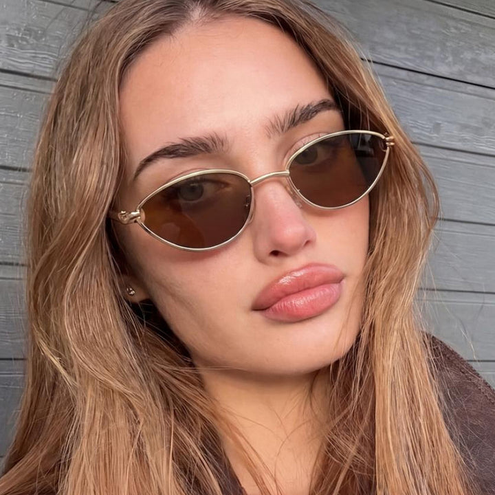 Women's Designer Sunglasses with Elegant Metal Frame and Protective Lenses Skanto