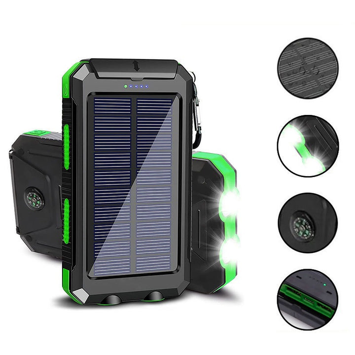Solcelledet powerbank med dobbel USB-tilkobling Skanto