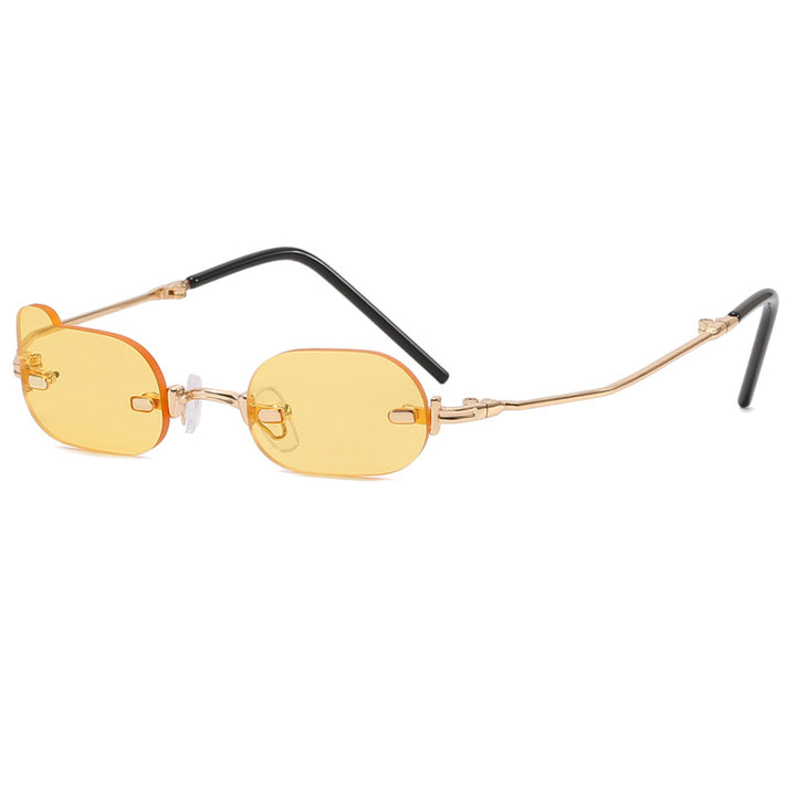 Damer eksklusiv modisk solbrille med glinsende metallramme Skanto