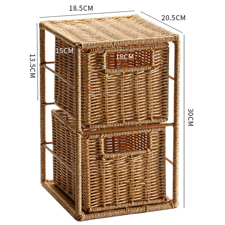 Multi-Tiered Woven Storage Organizer Skanto