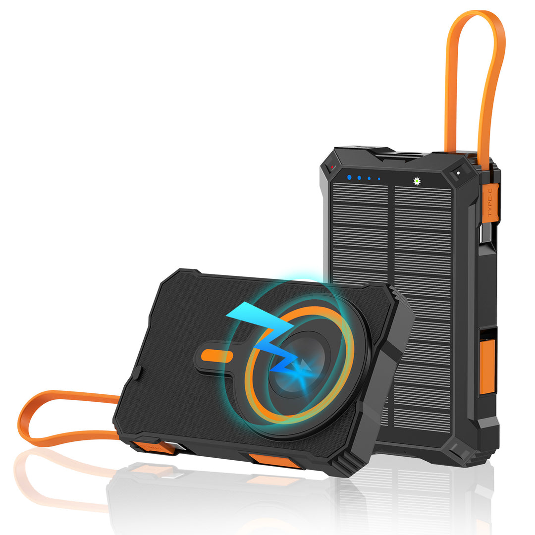 Solar-drevet powerbank med trådløs lader Skanto