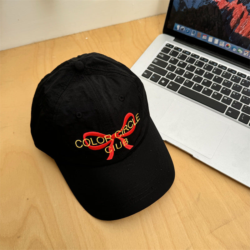 Kvinne Brodert Sløyfe-Detalj Baseball Caps Skanto