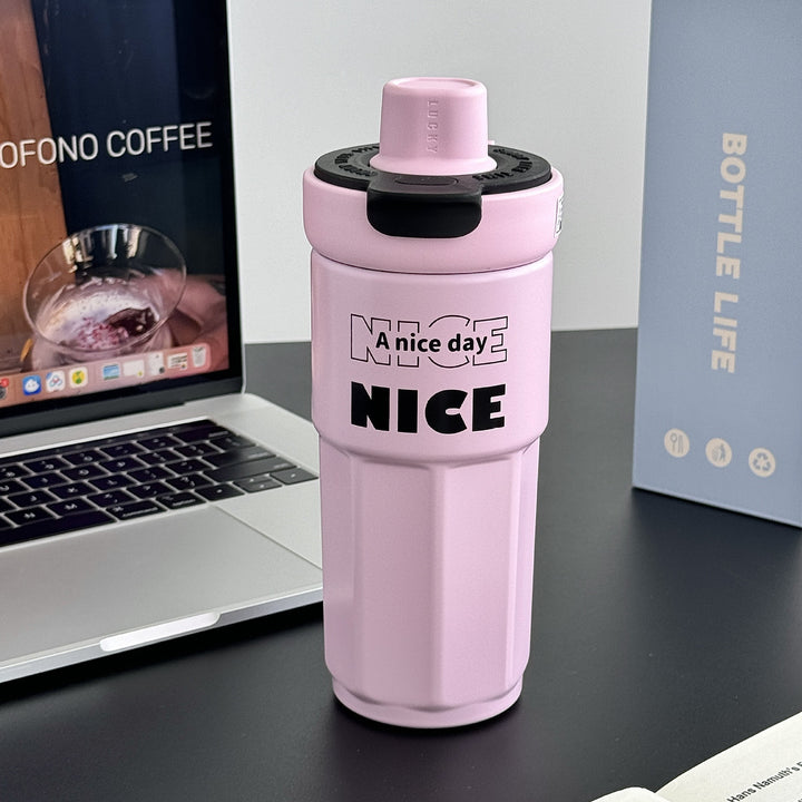 Dame stilige kaffekopp med lekkasjesikkert lokk Skanto