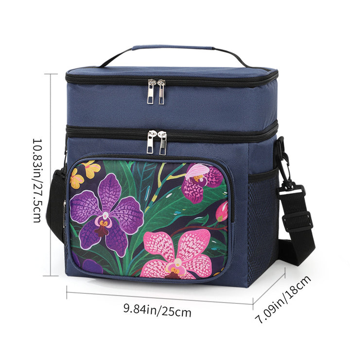 Isolert piknik kjølebag med stilfullt blomsterdesign Skanto