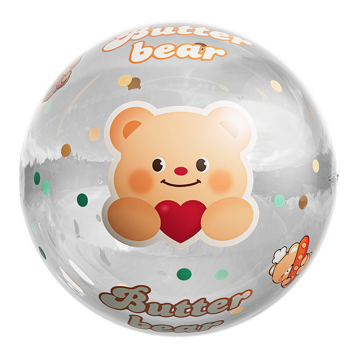 Unisex Inflatable Play Ball med Munter Bjørndesign Skanto