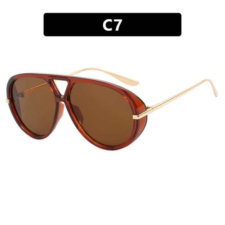 Women's Oversized Sunglasses with Elegant Plastic Frame and Mirrored Lenses Skanto