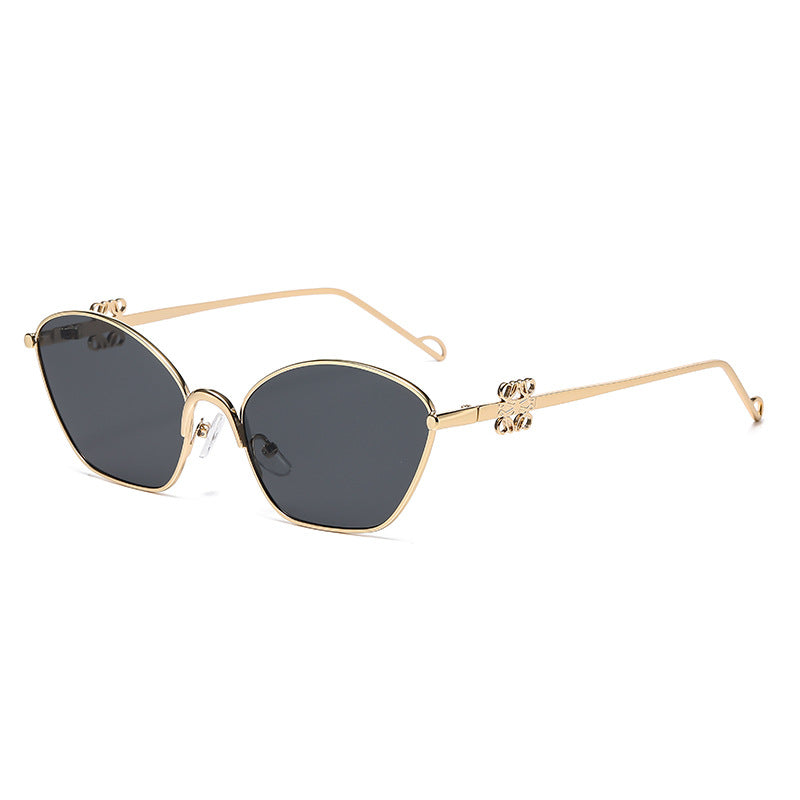 Women's Fashion Cat-Eye Sunglasses with Filigree Metal Frame Skanto