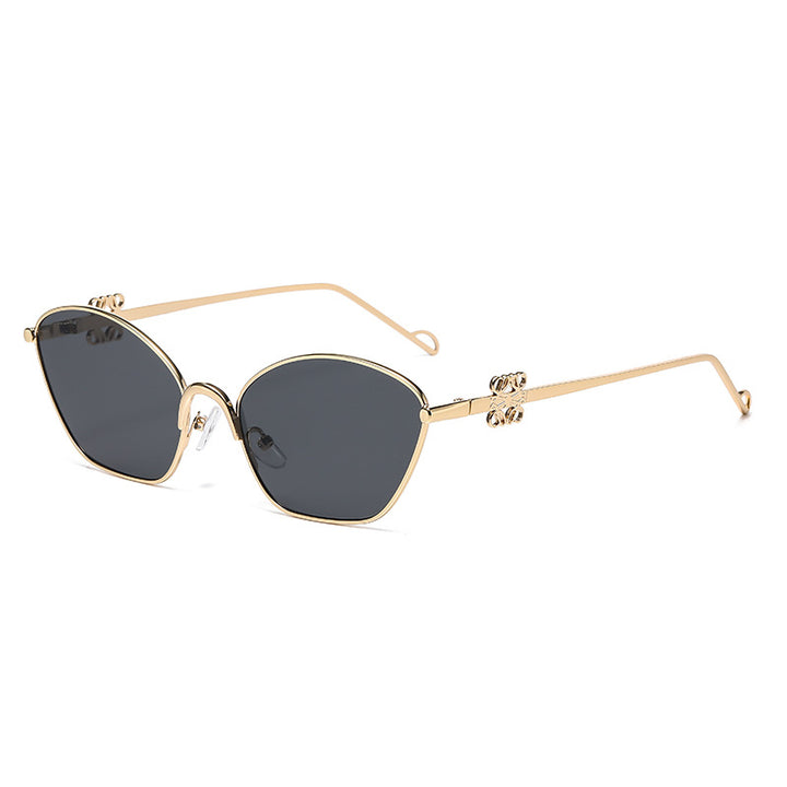 Women's Fashion Cat-Eye Sunglasses with Filigree Metal Frame Skanto