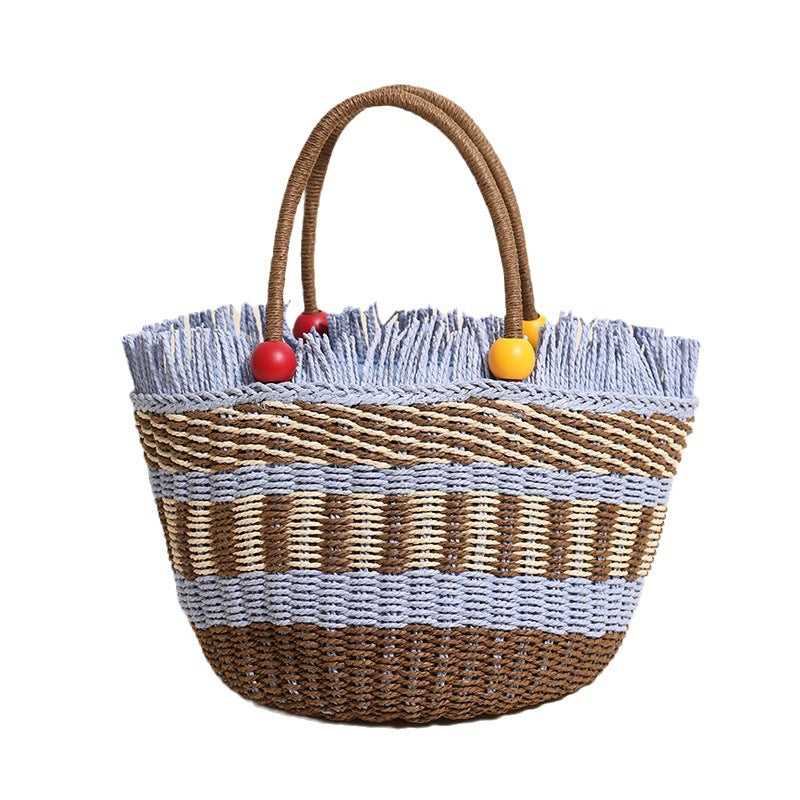 Stylish tote bag with colorful fringes Skanto