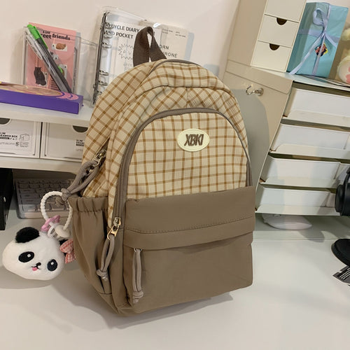 Chic Rutete Design Skole Rygsekk Skanto
