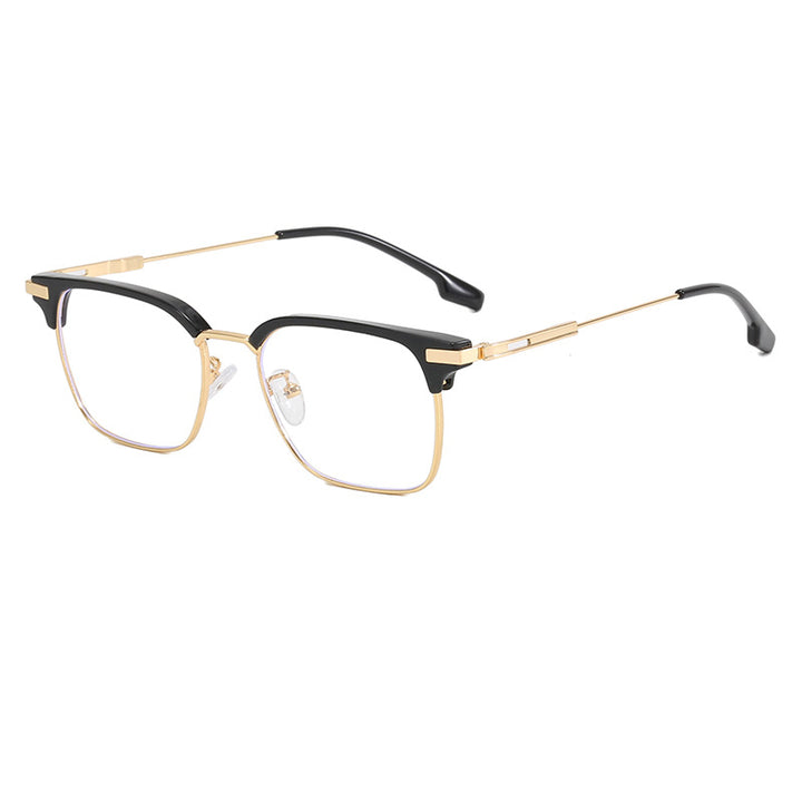 Dame kvadratisk solbrille med lett metallramme og brede stenger Skanto
