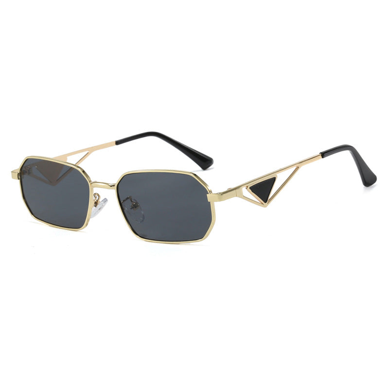 Women's Geometric Luxury Sunglasses with Narrow High-Gloss Frame Skanto