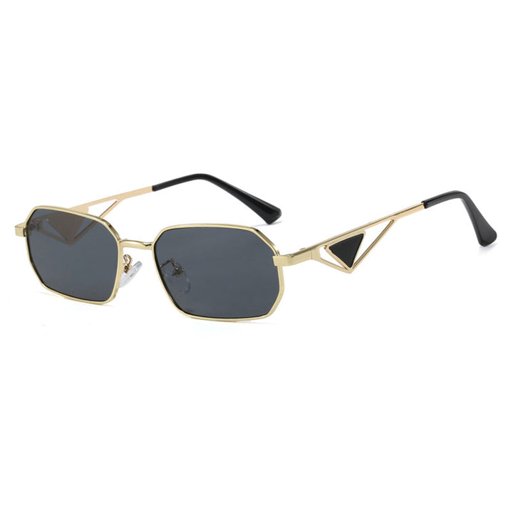 Women's Geometric Luxury Sunglasses with Narrow High-Gloss Frame Skanto