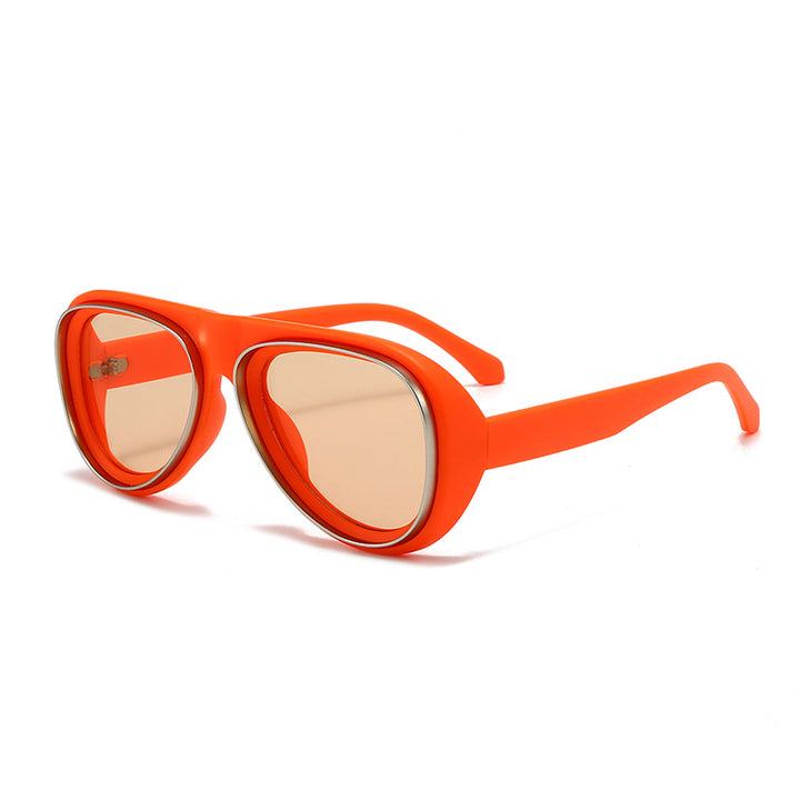 Dame mote retro-solbriller med bred ramme Skanto
