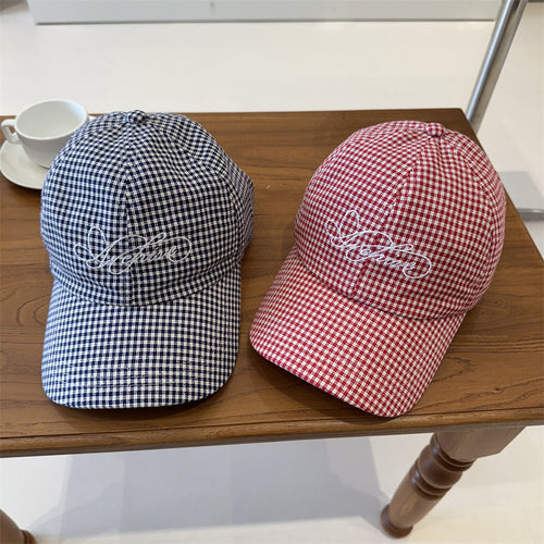 Kvinne Gingham Rutete Baseball Caps Skanto