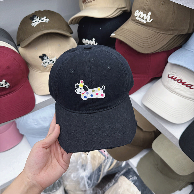 Kvinnenes Søte Broderte Hundetema Baseball Cap Skanto