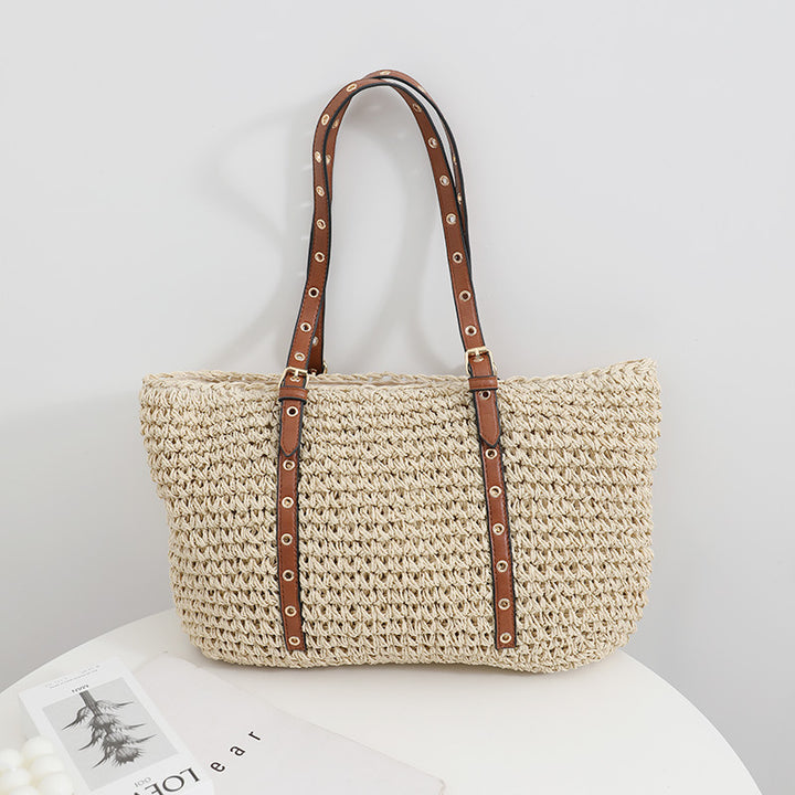 Elegant basket bag with sturdy leather handles Skanto