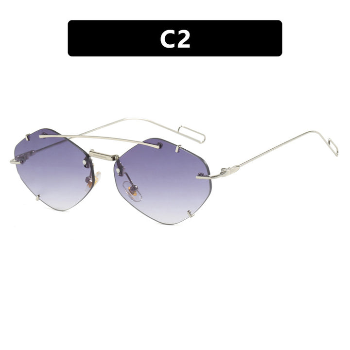 Dame geometrisk solbrille med ultralett metallramme Skanto