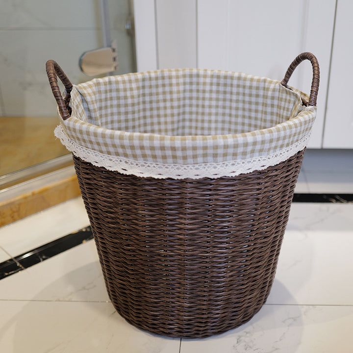 Vaskekurvsett laget av flettet materiale Skanto