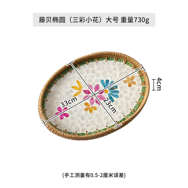 Dame Elegant Serveringsfat-set laget av håndvevd naturmateriale Skanto