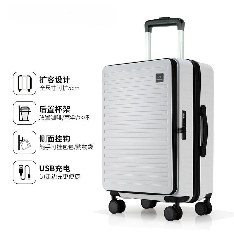 Hardshell Trolley Med Integrert Usb-Ladestasjon Og Utvidbar Lagring Skanto