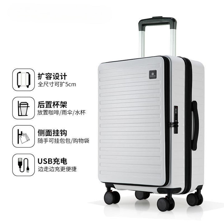 Hardshell Trolley Med Integrert Usb-Ladestasjon Og Utvidbar Lagring Skanto