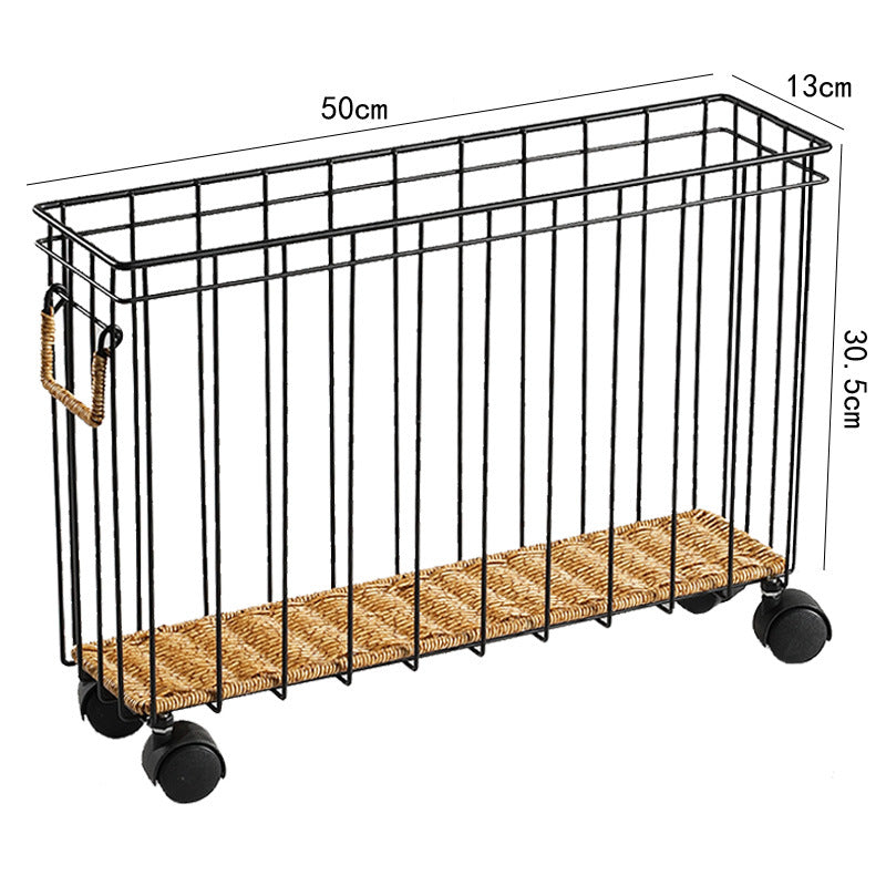 Rullende Rattan Oppbevaringsvogn Skanto