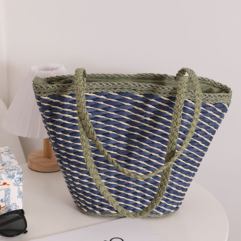 Braided beach bag with wide, stable handles Skanto