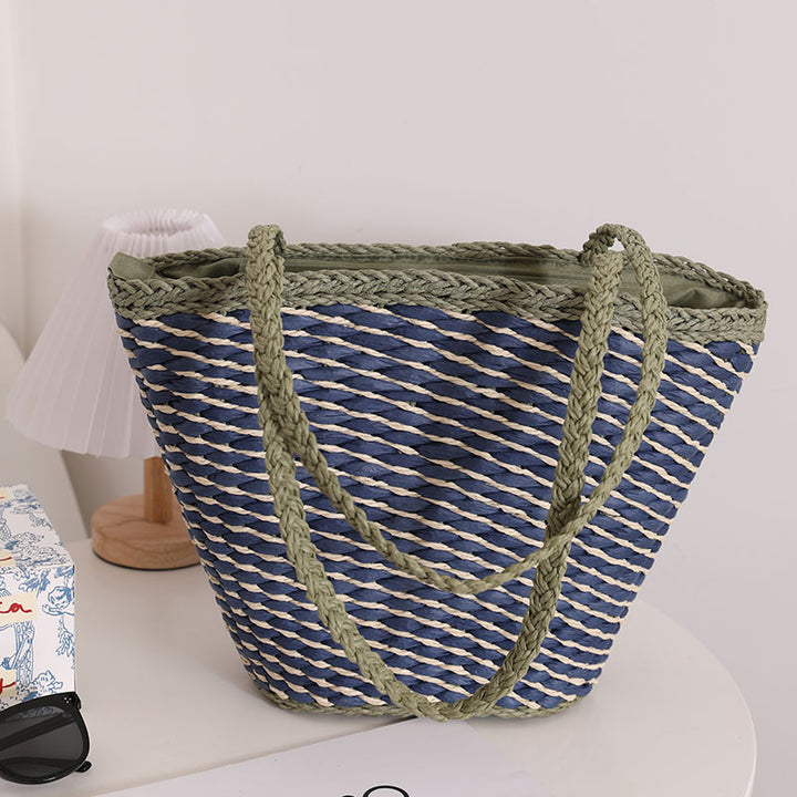 Braided beach bag with wide, stable handles Skanto