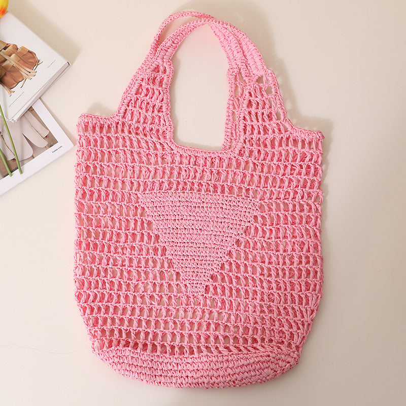 Chunky crochet tote bag with large handles Skanto