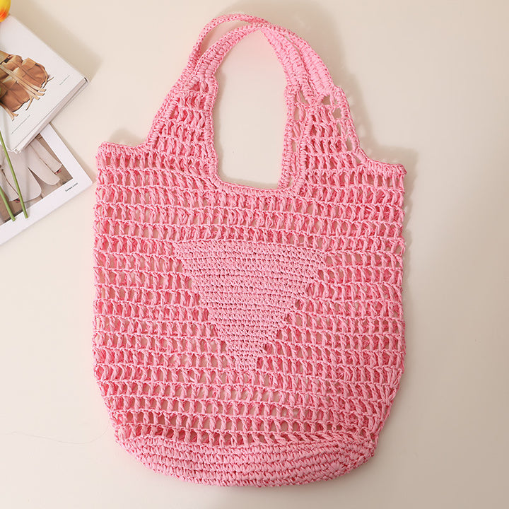 Chunky crochet tote bag with large handles Skanto