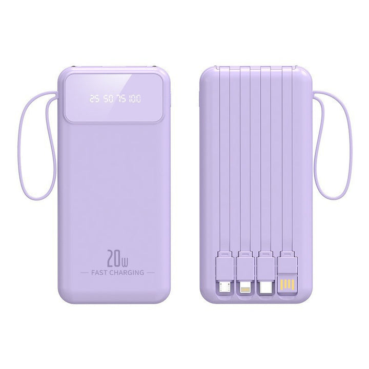 Powerbank med multifunksjonelle ladekabler og digital ladet skjerm Skanto