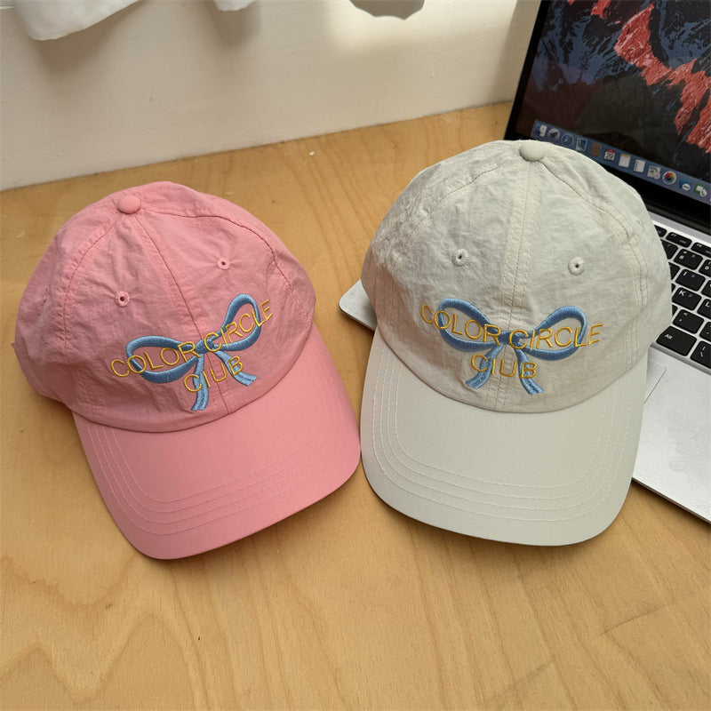 Kvinne Brodert Sløyfe-Detalj Baseball Caps Skanto