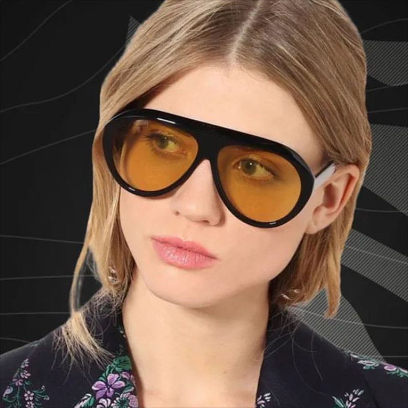 Dame solbrille med markant design og innovativ ramme Skanto