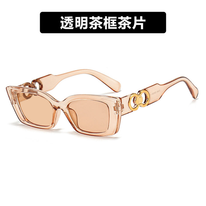 Women's Fashionable Square Sunglasses with Gold Embellishments Skanto