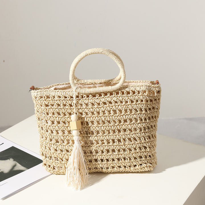 Crocheted natural material handbag Skanto