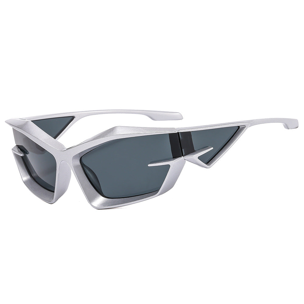 Damer futuristisk solbrille med unikt polygon-design Skanto