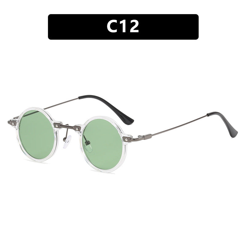 Damen moteriktig rund solbrille med stilig metallramme og polarisert glass Skanto