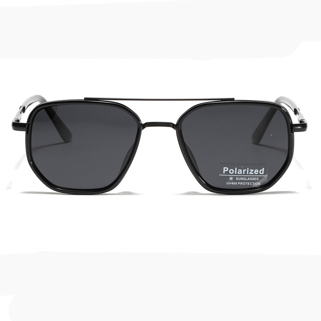 Dame kvadratisk solbrille med polarisert glass og elegant metallramme Skanto