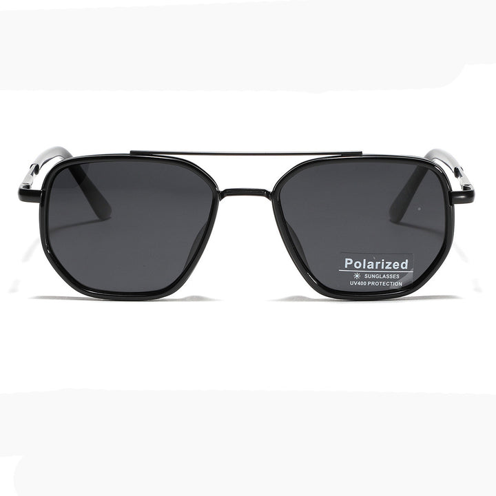 Dame kvadratisk solbrille med polarisert glass og elegant metallramme Skanto