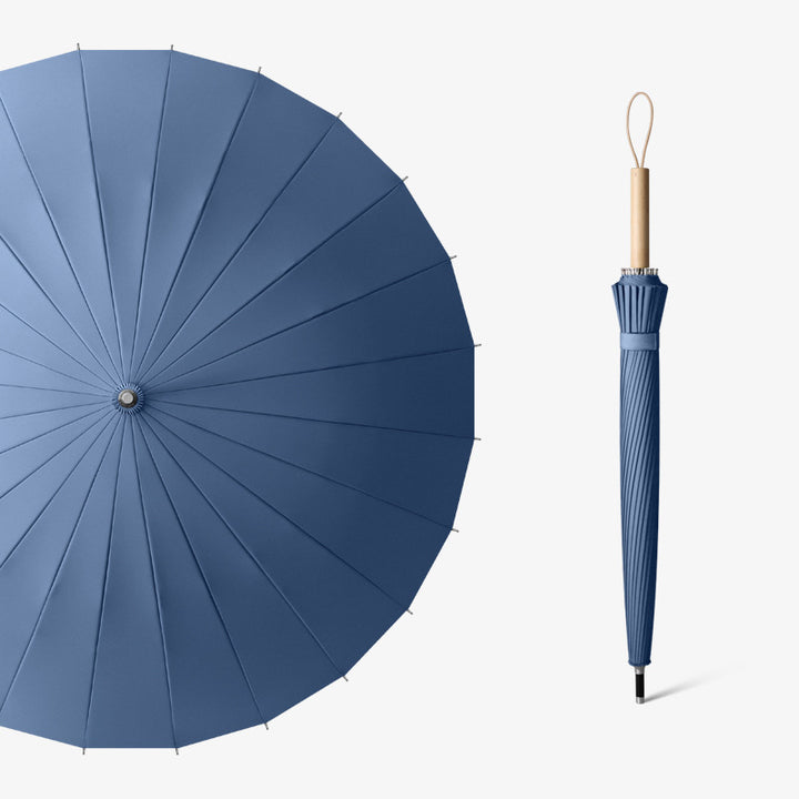 Dame elegant premium sammenleggbart paraply med ergonomisk trekkevett Skanto