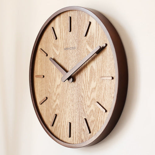 Skanto | Minimalistisk Stille Treveggklokke 12 Tommer