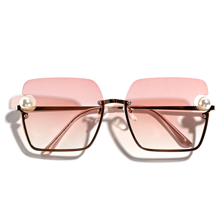 Dame firkantet solbrille med elegant gjennomsiktig ramme Skanto