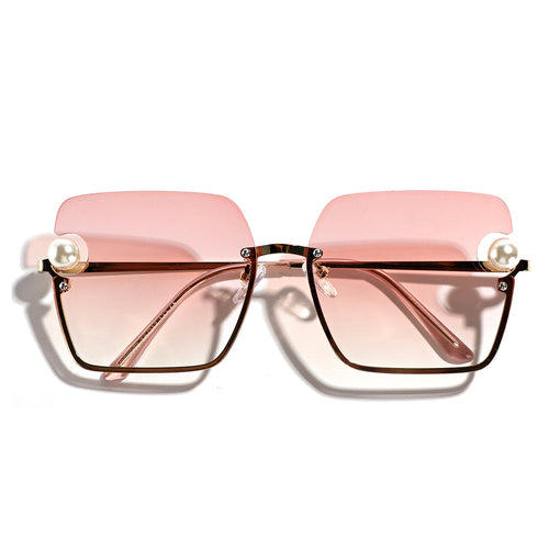 Dame firkantet solbrille med elegant gjennomsiktig ramme Skanto