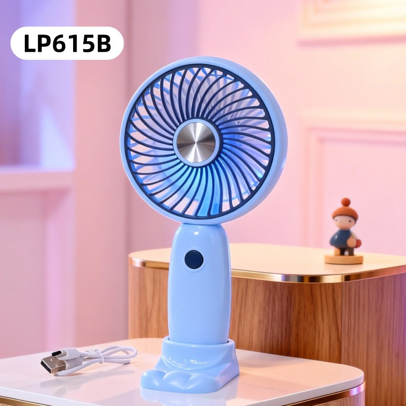 Dame Bærbar Håndholdt Vifte med LED-belysning Skanto