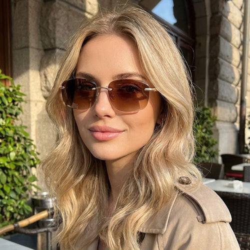 Damer Geometrisk Premium Solbrille med smal ramme Skanto