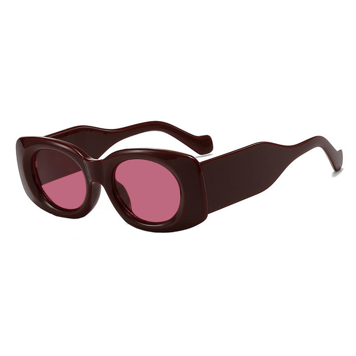 Dame futuristisk solbrille i elegant kvadratdesign Skanto