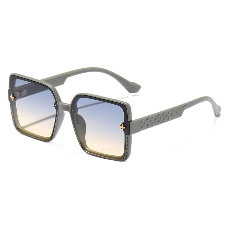 Dame moteriktig firkantet solbrille med dekorert ramme Skanto